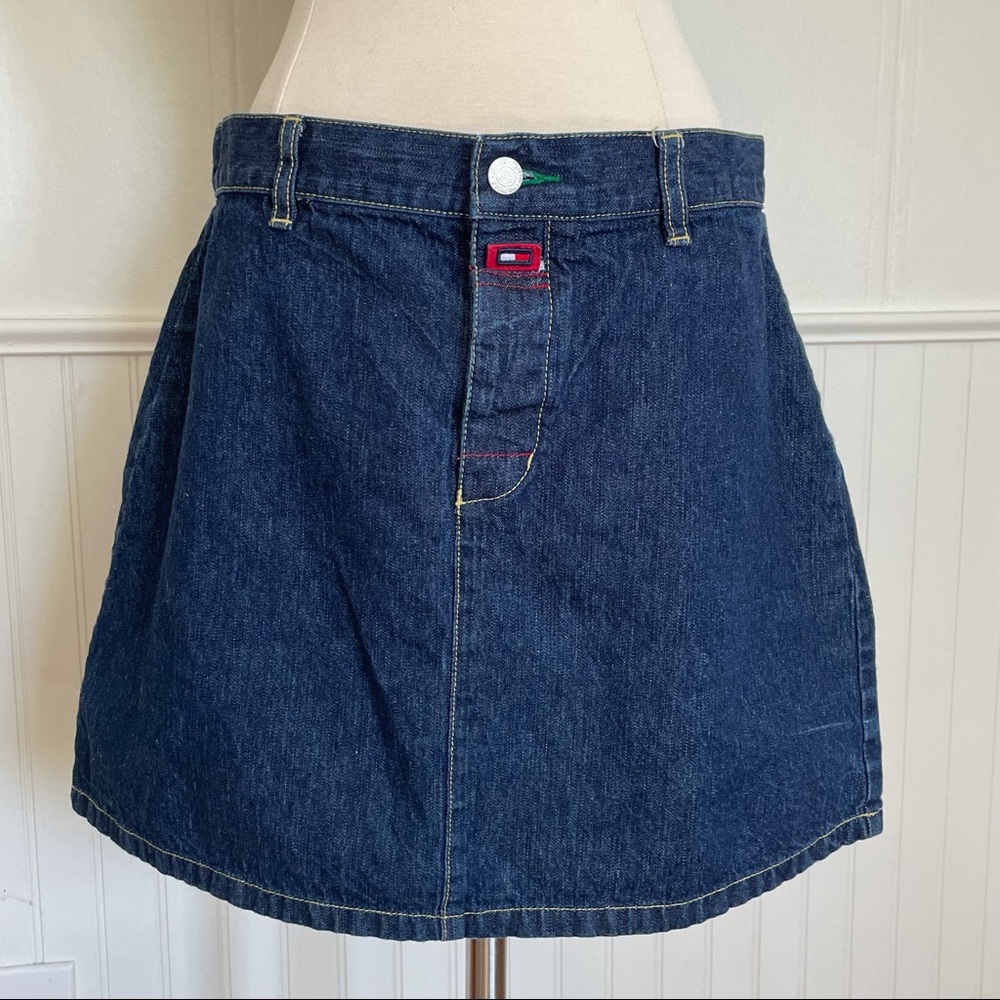 Vintage Y2K Tommy Jeans Dark Denim Skirt, Size 11